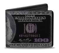 Bi-Fold Wallet 100 Dollar Bill X-Ray Black/White