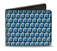Bi-Fold Wallet 8-Bit Pixel CLOSE-UP Blue/White/Black