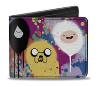 Bi-Fold Wallet Adventure Time Characters Spray Paint Expressions Multi Color
