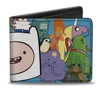 Bi-Fold Wallet Adventure Time Finn Face Close-Up and Friends Blue