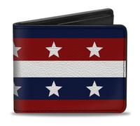 Buckle-Down Portafoglio bi-Fold Americana Stripe con stelle blu/rosso/bianco
