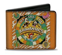 Bi-Fold Wallet Animaniacs WE ARE THE ANIMANIACS Group Pose Orange/White