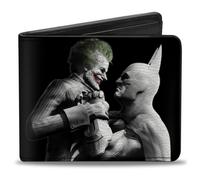 Bi-Fold Wallet ARKHAM CITY Batman & Joker Fight Pose Black/Grays/White