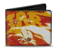 Bi-Fold Wallet Avatar the Last Airbender Aang and Momo Pose Reds/Yellows