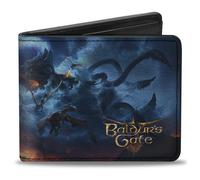 Bi-Fold Wallet BALDUR'S GATE III Group Pose Scenes and Title Logo Grays