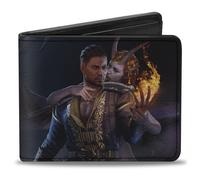 Bi-Fold Wallet BALDUR'S GATE III Wyll and Mizora Flame Pose Scene and Title Logo