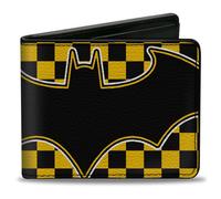 Bi-Fold Wallet BATMAN Bat Logo Close-Up Checker Yellow/Black