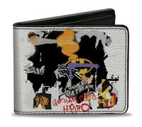 Bi-Fold Wallet Batman Vs Joker Graffiti Collage White/Grays/Multi Color