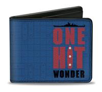 Bi-Fold Wallet BATTLESHIP ONE HIT WONDER and Title Logo Ocean Grid Blues/Black/R