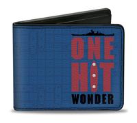 Bi-Fold Wallet BATTLESHIP ONE HIT WONDER and Title Logo Ocean Grid Blues/Black/R