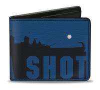 Bi-Fold Wallet Battleship Silhouette TAKE A SHOT Blues/White