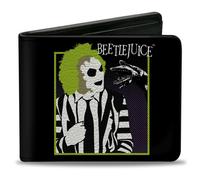 Bi-Fold Wallet BEETLEJUICE and Sand Worm Pose with Title Logo' Black