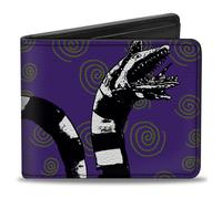 Bi-Fold Wallet Beetlejuice Sandworm/Swirls + Logo Purple/Green/Black/White