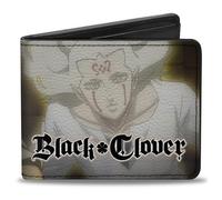 Bi-Fold Wallet BLACK CLOVER Asta and Licht Pose with Title Logo Greens