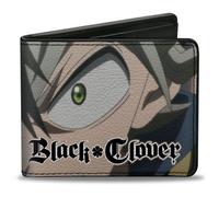 Bi-Fold Wallet BLACK CLOVER Black Asta Anti Magic Face Close-Up and Title Logo