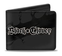 Bi-Fold Wallet BLACK CLOVER Black Asta Anti Magic Weapons Pose and Title Logo Bl