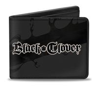 Bi-Fold Wallet BLACK CLOVER Black Asta Anti Magic Weapons Pose and Title Logo Bl