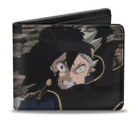 Bi-Fold Wallet BLACK CLOVER Black Asta Charging Pose and Title Logo