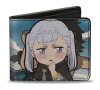 Bi-Fold Wallet BLACK CLOVER Chibi Noelle Thinking Scene and Title Logo Blue