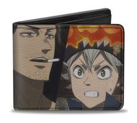 Bi-Fold Wallet BLACK CLOVER Three Character Pose Blocks and Title Logo