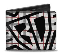 Bi-Fold Wallet Buckle-Down Plaid White/Gray/Red
