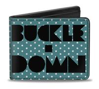 Bi-Fold Wallet BUCKLE-DOWN Shapes Dot Turquoise/White/Black