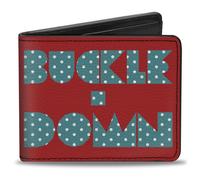 Bi-Fold Wallet BUCKLE-DOWN Shapes Red/Dot Turquoise/White