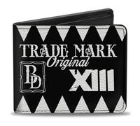 Bi-Fold Wallet Buckle-Down Skull MAKE YOUR FATE Black/White