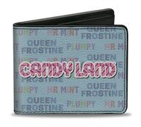 Bi-Fold Wallet CANDY LAND Character Trio and Text Blue/Multi Color