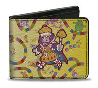 Bi-Fold Wallet Candy Land Kandy King Game Path Pose and Characters Yellow/Multi