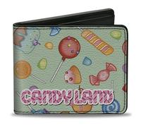 Bi-Fold Wallet CANDY LAND Title Logo and Candy Collage Mint Green