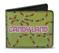 Bi-Fold Wallet CANDY LAND Title Logo and Game Path Green/Multi Color