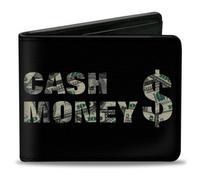 Bi-Fold Wallet CASH MONEY $ Black/Dollars