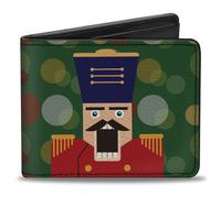 Bi-Fold Wallet Christmas Nutcracker/Polka Dots Greens/Gold/Red