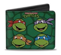 Bi-Fold Wallet Classic TEENAGE MUTANT NINJA TURTLES Group Faces + Pose Turtle Sh