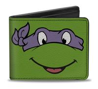 Bi-Fold Wallet Classic TMNT Donatello Face CLOSE-UP Green/Purple
