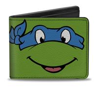 Bi-Fold Wallet Classic TMNT Leonardo Face CLOSE-UP Green/Blue