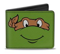 Bi-Fold Wallet Classic TMNT Michaelangelo Face CLOSE-UP Green/Orange