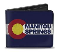 Bi-Fold Wallet Colorado MANITOU SPRINGS Flag Blue/White/Red/Yellow