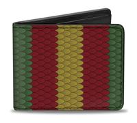 Bi-Fold Wallet Coral Snake Stripe Green/Red/Gold