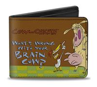 Bi-Fold Wallet COW AND CHICKEN WHAT'S WRONG WITH YOUR BRAIN Pose Brown