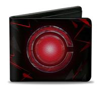Bi-Fold Wallet CYBORG C Icon + Text Abstract Black/Reds/Grays