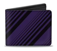 Bi-Fold Wallet Diagonal Stripes Black/Purple