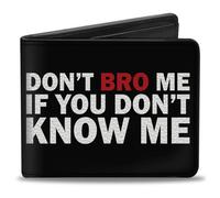 Bi-Fold Wallet DON'T BRO ME IF YOU DON'T KNOW ME Black/White/Red