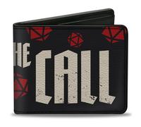 Bi-Fold Wallet Dungeons & Dragons HEED THE CALL with Dice Black/White/Red