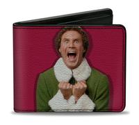 Bi-Fold Wallet Elf Buddy the Elf Screaming Pose + MUGGINS Quote Red/White