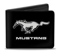 Bi-Fold Wallet Ford Mustang Black/White Logo CENTERED