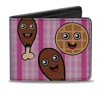 Bi-Fold Wallet Fried Chicken & Waffles Plaid Pinks