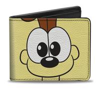 Bi-Fold Wallet Garfield Odie Face Character Close-Up Yellow