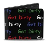 Bi-Fold Wallet GET DIRTY Black/White/Blue/Green/Red